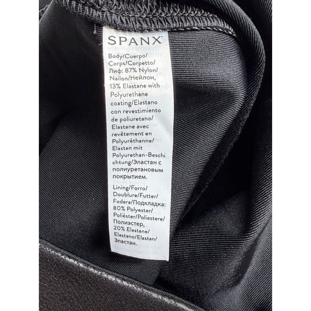 Spanx Leggings Womens Small Black Faux Leather Coated Compression Shaping Party - Picture 5 of 10